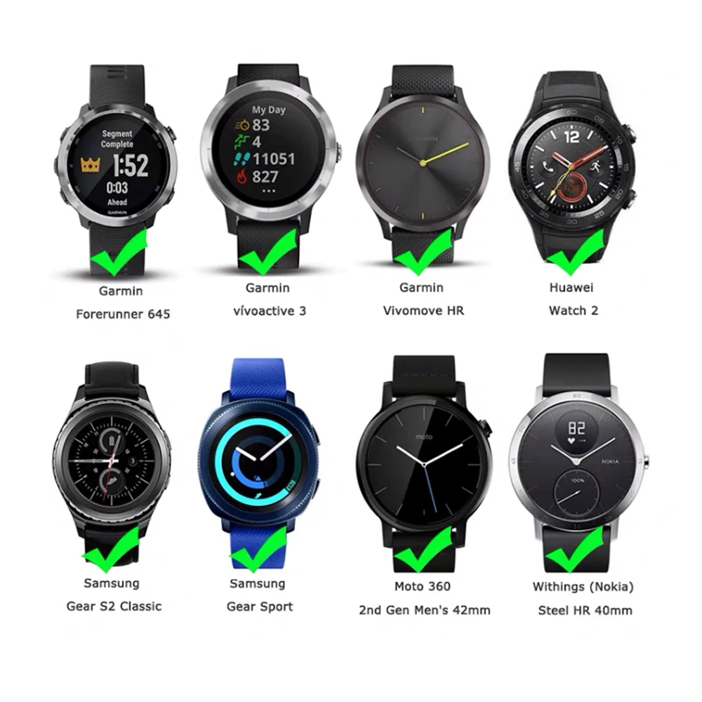 Duszake сменный силиконовый ремень для Garmin Vivoactive3 Vivomove HR 20 мм умный Браслет для Garmin Vivomove/vivoactiv 3 Band
