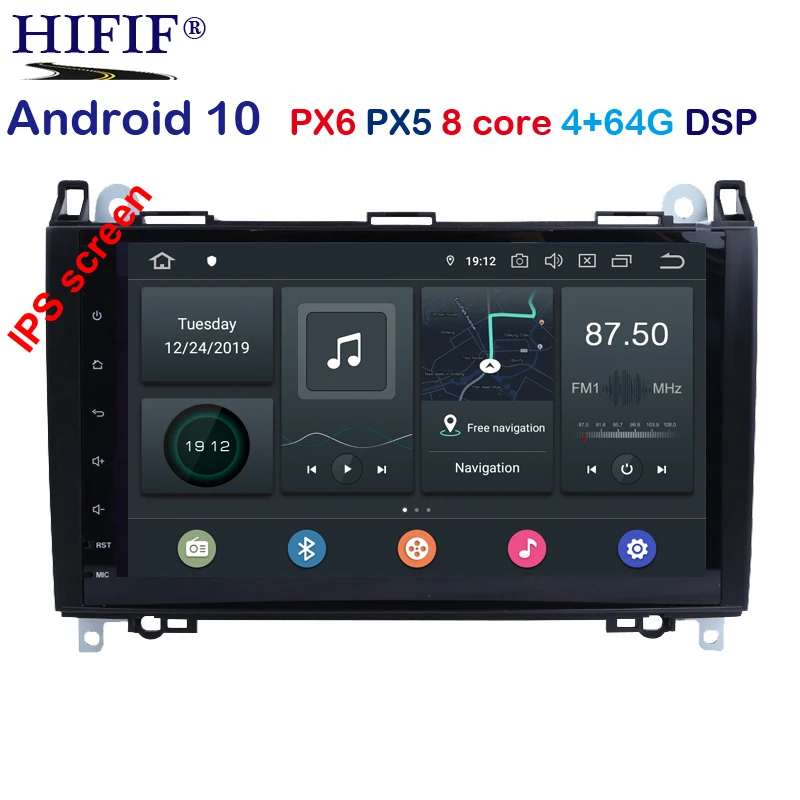 PX6 DSP IPS Android 10 0 4G 64G Автомобильный GPS для Mercedes Benz Sprinter B200 B class W245 B170 W209 W169 Радио стерео