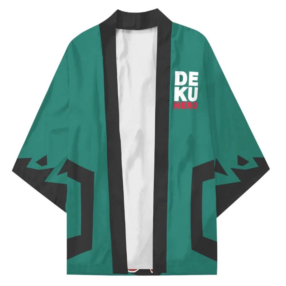 

Anime My Hero Academia Deku Midoriya Izuku Cloak Kimono Cardigan Robe Cospaly Costume Print Casual Coat