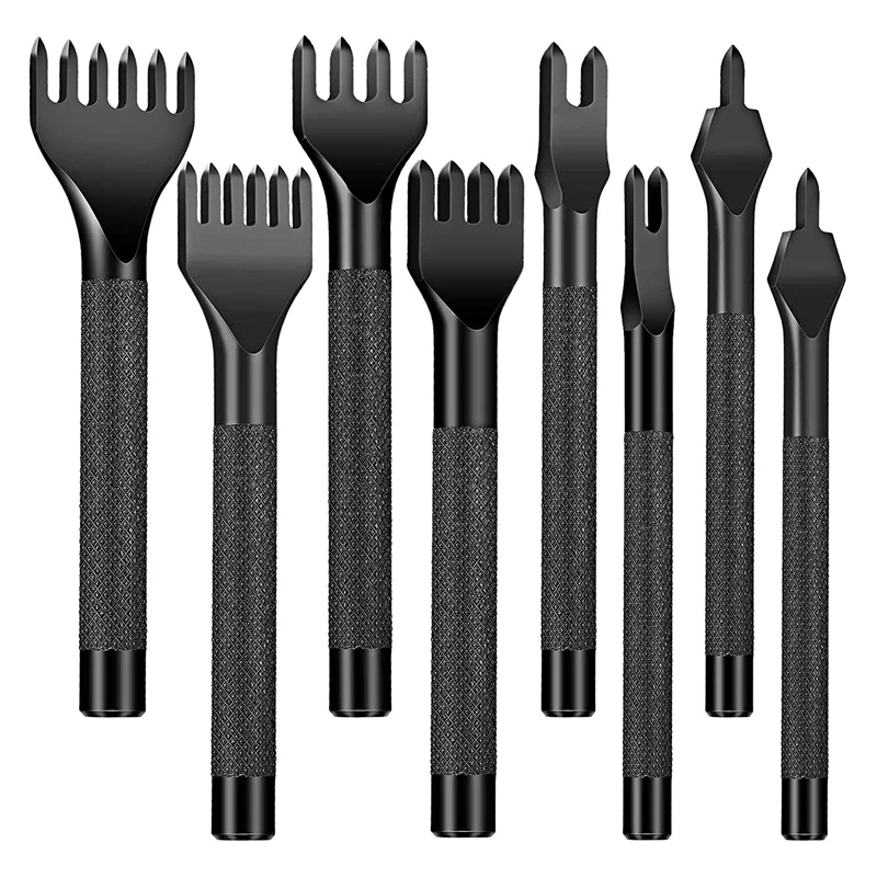 

8 Pcs 3 mm and 5 mm Leather Sewing Tools Set DIY Diamond Lacing Stitching Chisel Different Shape Saddle Making Tools