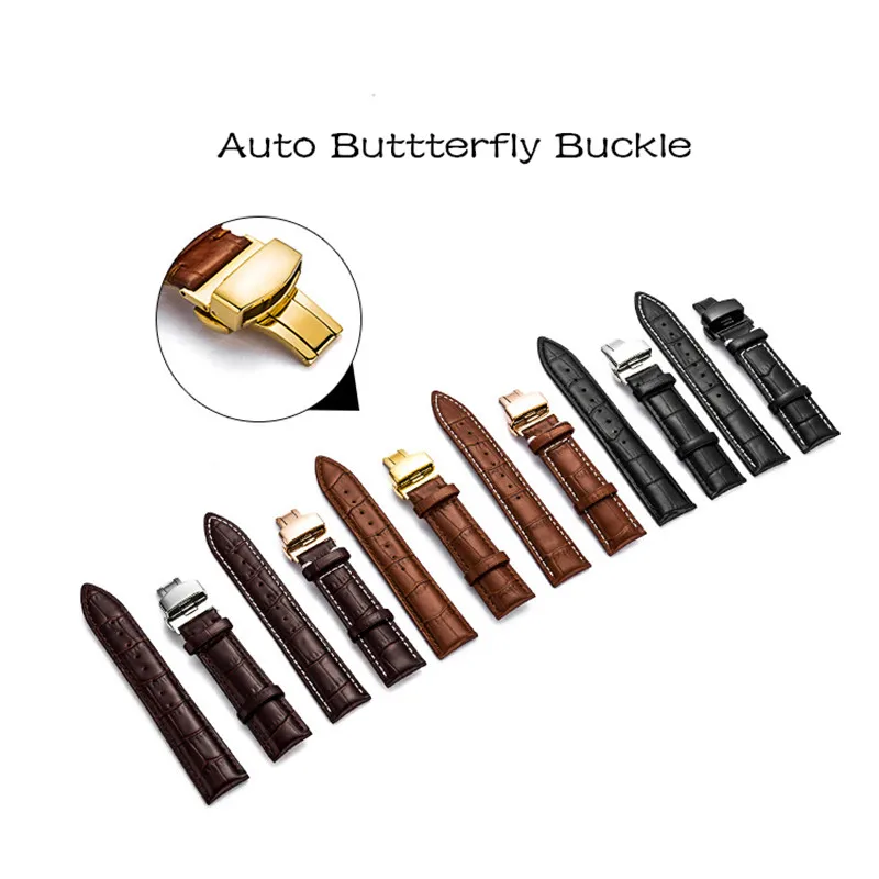 Ремешок из воловьей кожи для мужских и женских наручных часов водонепроницаемый
