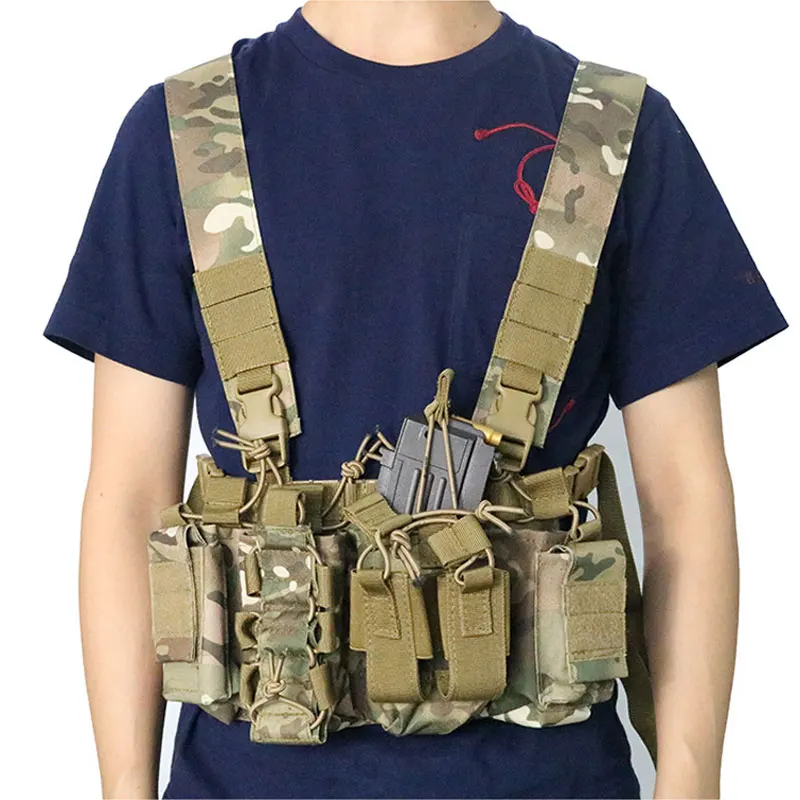 

Airsoft Chest Rig Men Tactical Military Paintball Carrier Vest Army Combat Molle Waist Bag Heavy Duty Vest Equipment