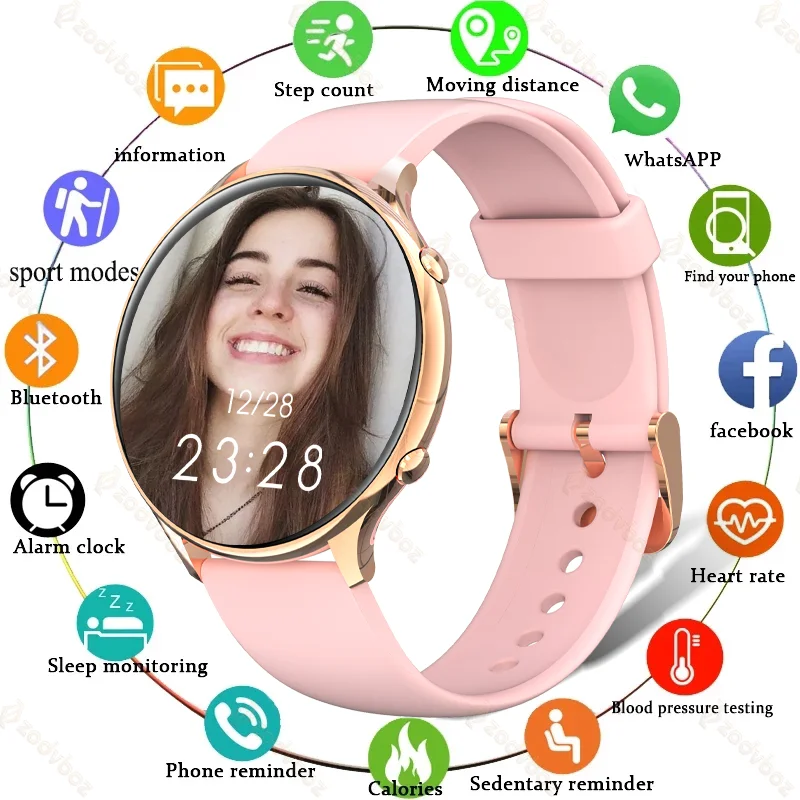 

Новинка 2021, модные женские Смарт-часы для мужчин, часы с шагомером, пульсометром и отображением температуры тела, женские Смарт-часы для Huawei ...