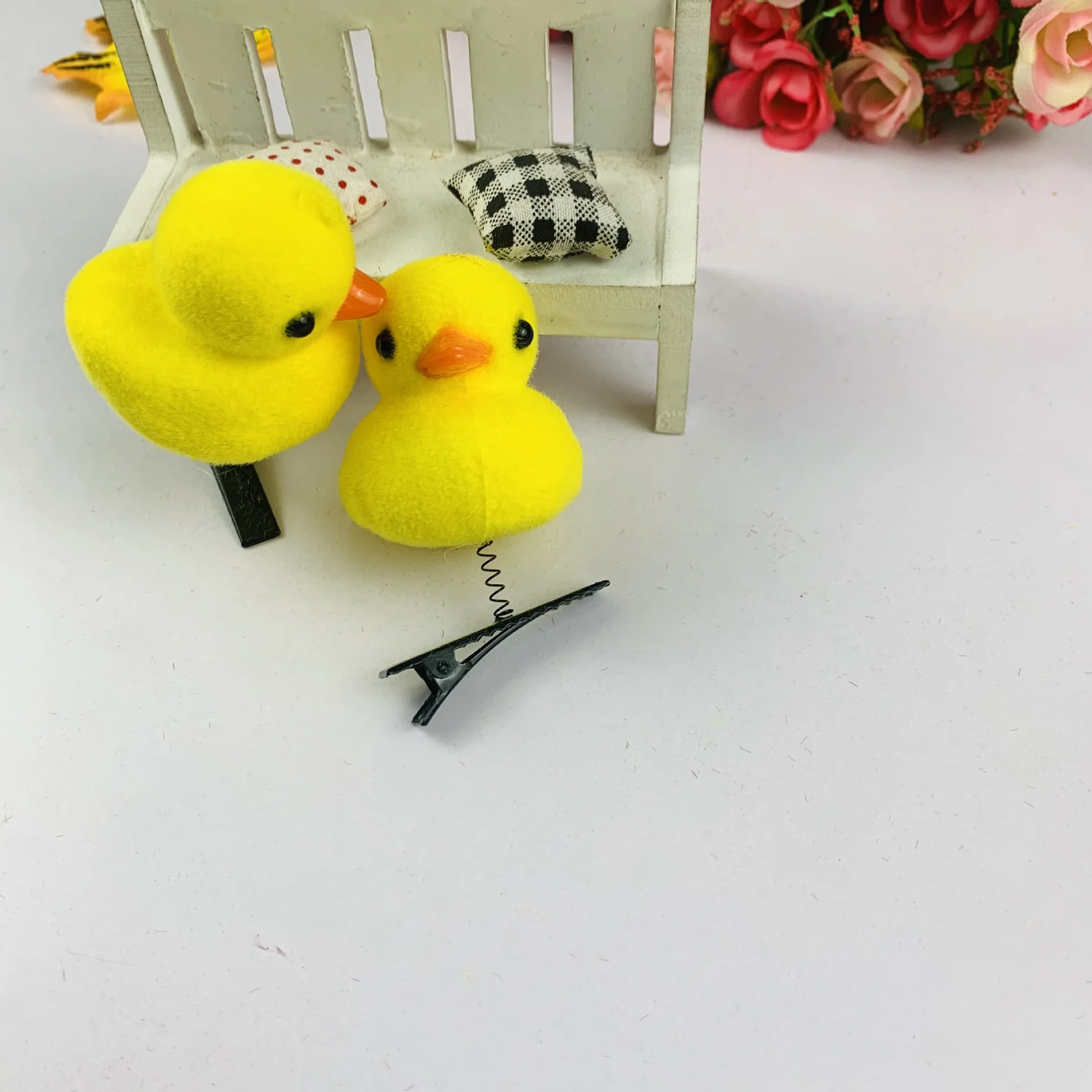 4 шт. маленькая Желтая утка Весенняя шпилька для волос милые аксессуары |