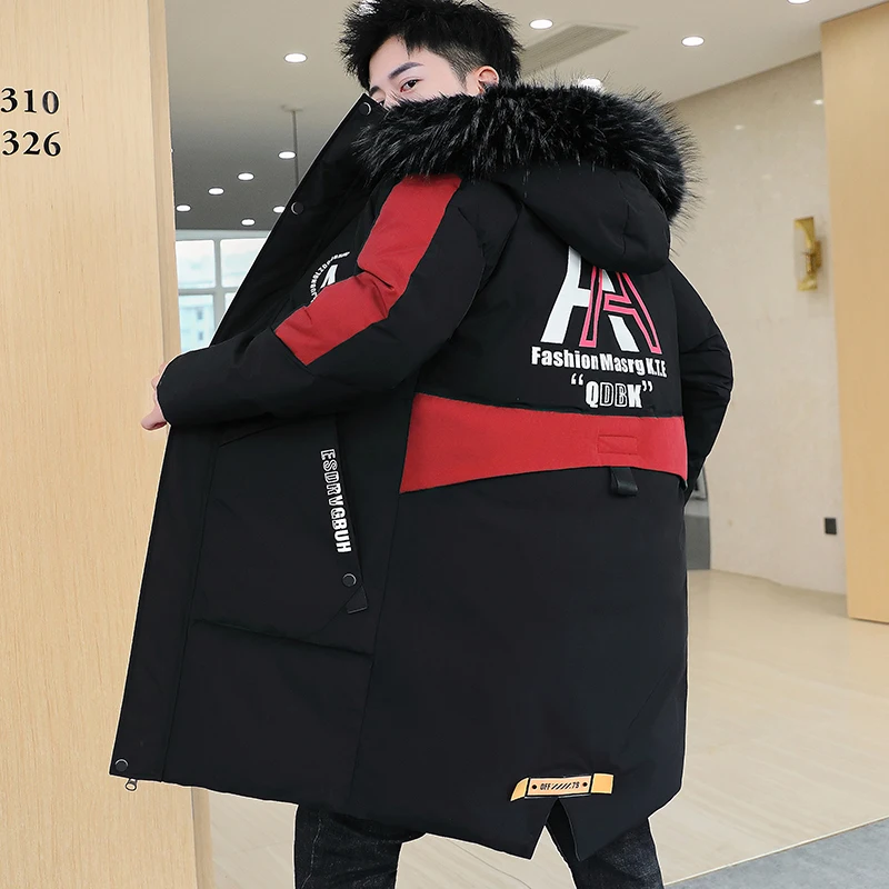 New Casual Winter Hooded Mid-Length Cotton-Padded Jackets Outwear Thick Long Coats Detachable Fur Collar Warm Parkas Top Clothes
