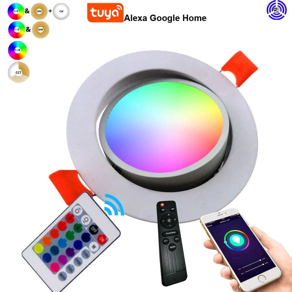 

APP RGBCW RGBW CCT Smart LED Downlight RGB Memory Waterproof IP65 10W Lamp Kitchen Toilet Canopy Intellect IP66 Outdoor Light