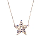 Ожерелье cz star, цвет розового золота, 41 + 5 см, классические модные женские украшения