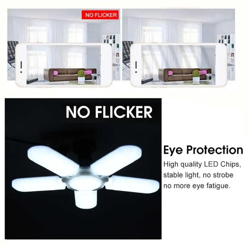 

New LED Lights Garage Light 20000LM 5Blades Deformable LED Garage Light E27 Adjustable Shop Ceiling Lamp Deformable For Home Hot