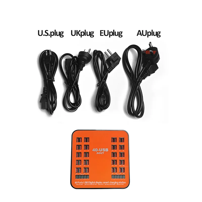 200W Multiport 40 Port USB Charger Station LED Display For iPhone iPad Xiaomi Samsung Huawei Mobile Phone Tablet Adapter | Мобильные