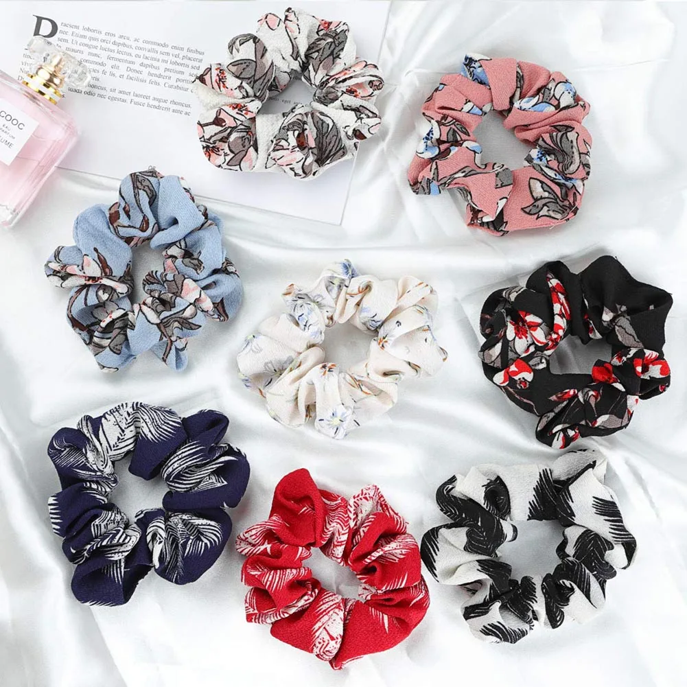

16Pcs Mixed Hair Scrunchies Flower Chiffon Hair Ties Ponytail Holder for Girls Women EY669