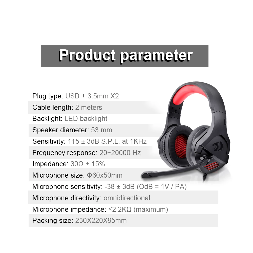 

Redragon THESEUS H250 gaming Headphone,3.5mm Surround sound Computer headset Earphones Microphone for PS4 Switch Xbox-one