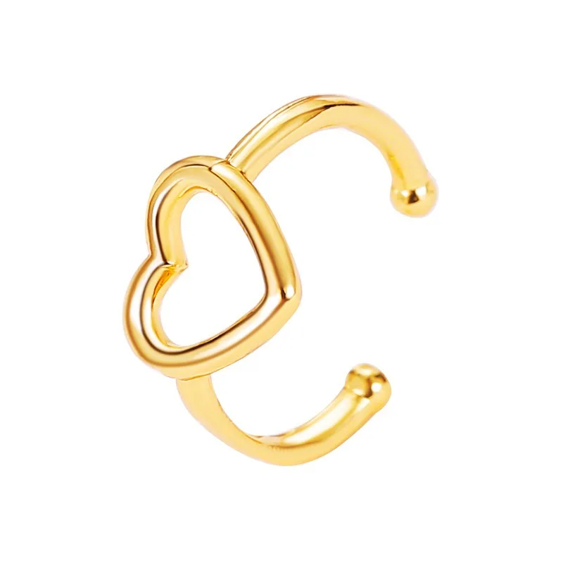 

QW United States simple earclip femininity hollow love earclip without ear hole earrings sweet heart-shaped earbone clip