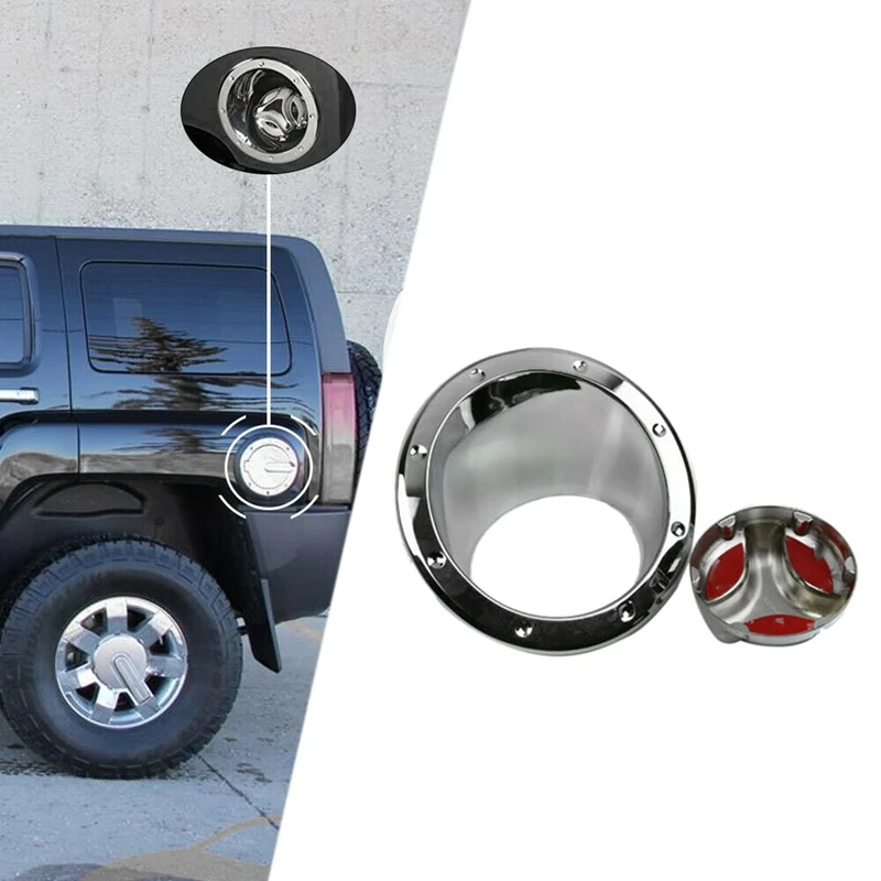 Car Gas Tank Cover Fuel Door Bezel Cap Moulding Trim Chrome for Hummer H3 2006-2010 | Автомобили и мотоциклы