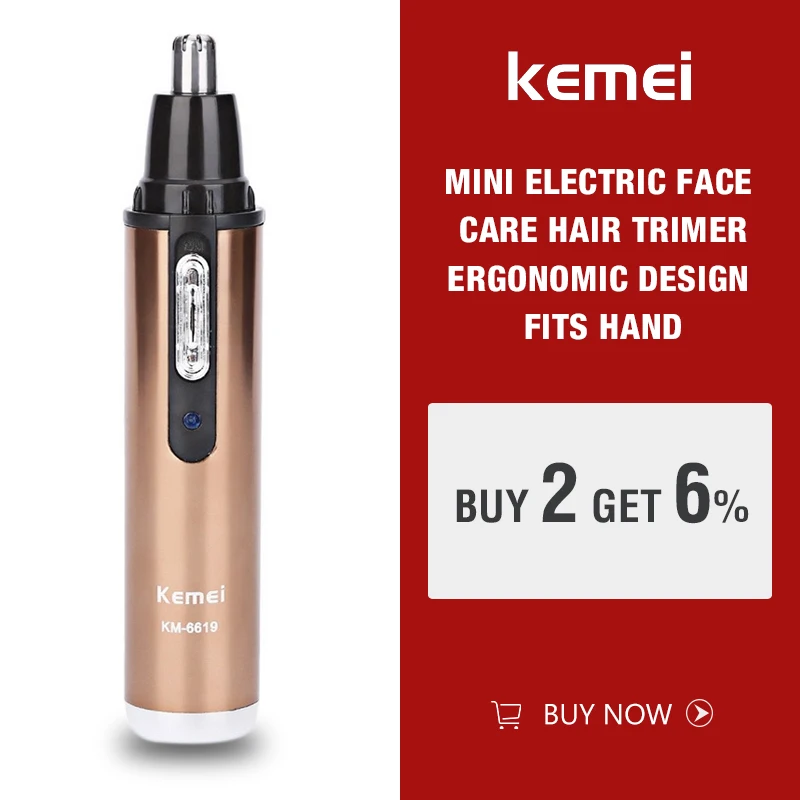 Электрический триммер Kemei для носа и ушей мужчин женщин уход за лицом удаления