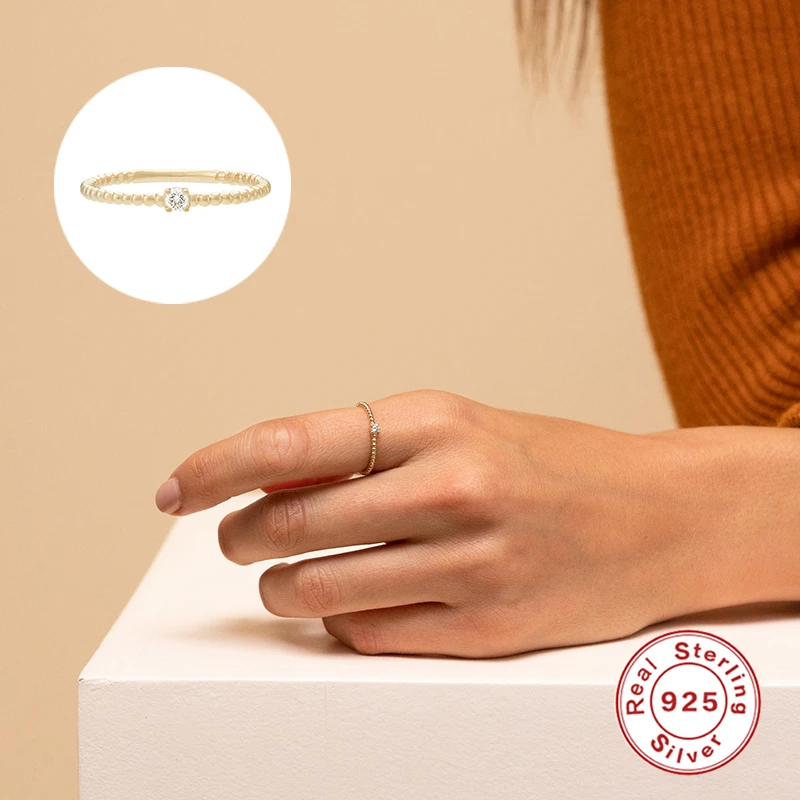 Женское кольцо из серебра 925 пробы с цирконом|Кольца| |