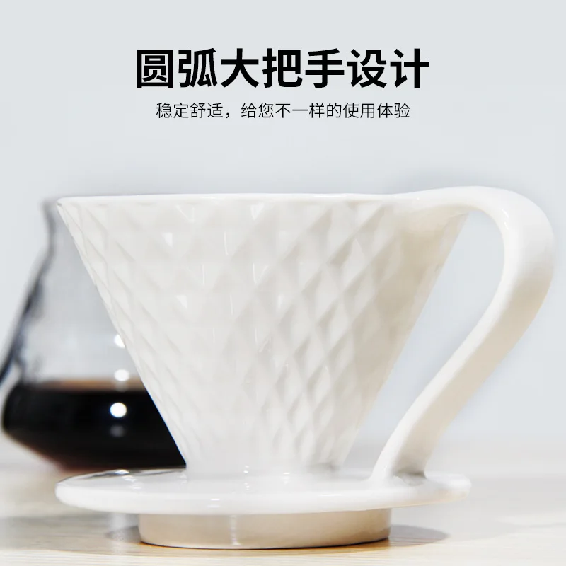 

Ceramic Coffee Cup Cone Filter Coffee Cup Hand Filter Cup Puckering Thread Filter Filter Cup With A Spoon
