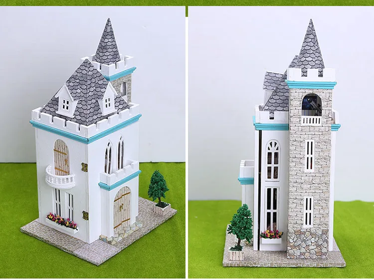 3D деревянный кукольный дом мебель для вилл DIY Миниатюрная модель светодиодный свет 3D деревянный кукольный домик рождественские подарки игрушки