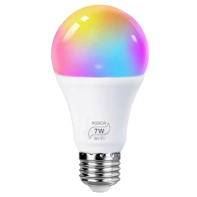 

New Dimmable Wifi Smart Light Bulb Lamp E27 7W 500LM 6500K RGB LED Light Bulb for Alexa Google Magic Home Kitchen