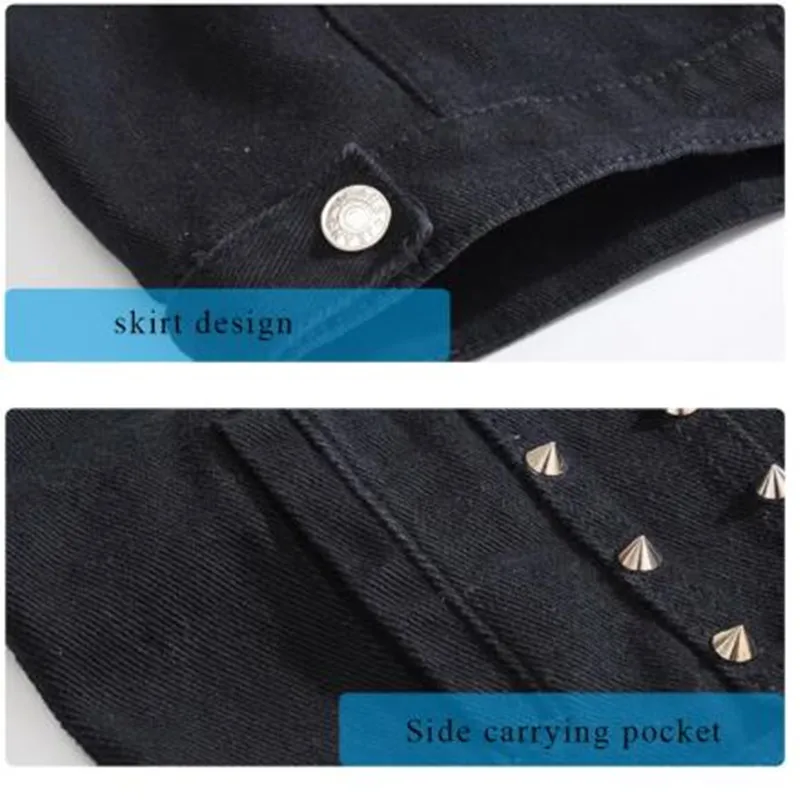 

New 2021 Denim Vest Men Punk Rock Rivet Cowboy Black Jeans Waistcoat Fashion Men Motorcycle Style Sleeveless Jeans Jacket M-5XL