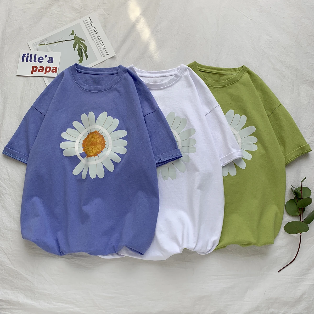 Мужская футболка с коротким рукавом летняя хлопковая Футболка цветочным принтом