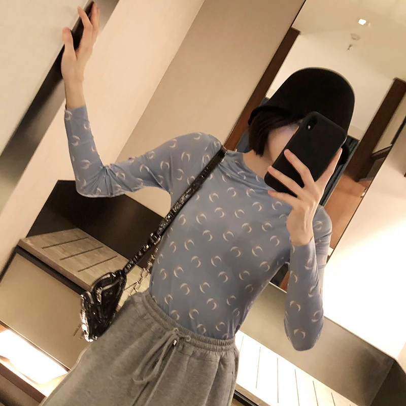 Двойные тени для век Мун рубашка с длинными рукавами женщин со складками помощью