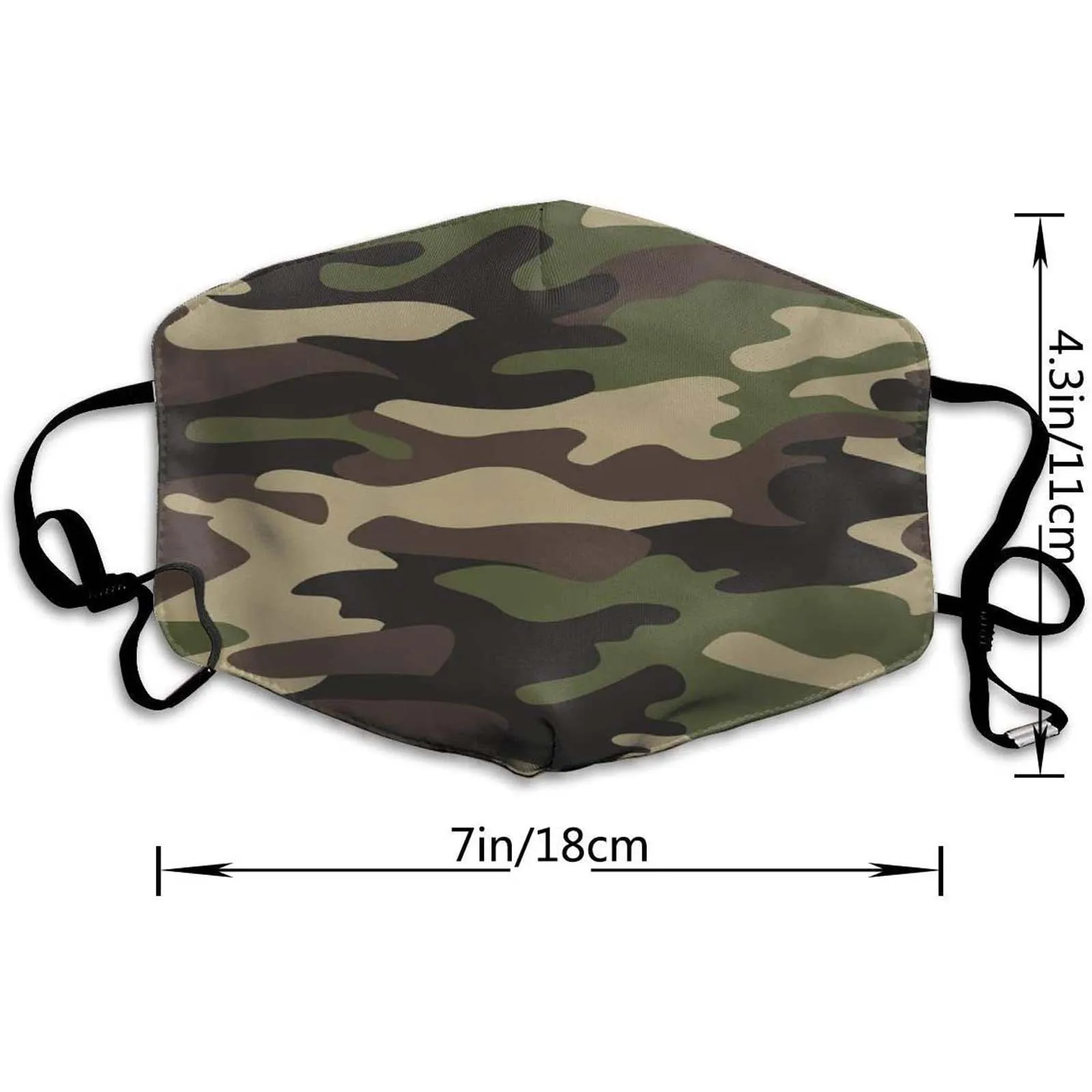 

Reusable Cotton Face Mask Adult Unisex Camouflage Printed Mask Washable Earloop Mascarillas Protection Adjustable Fabric Mask