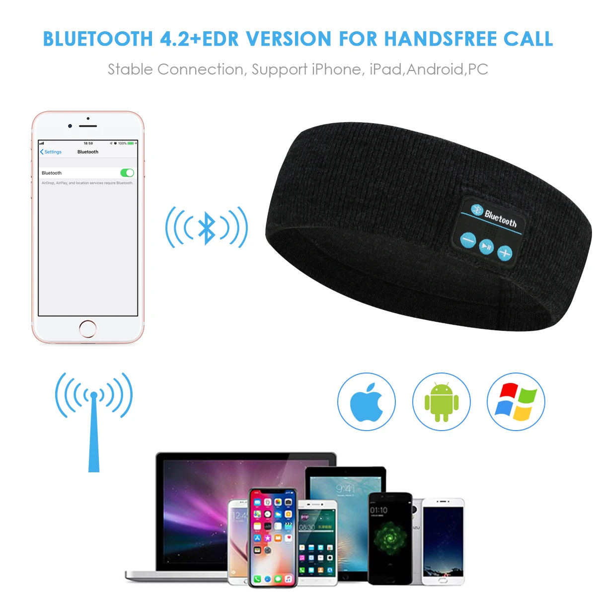 Беспроводная Bluetooth-гарнитура Bluetooth 5 0 тонкая мягкая эластичная Удобная