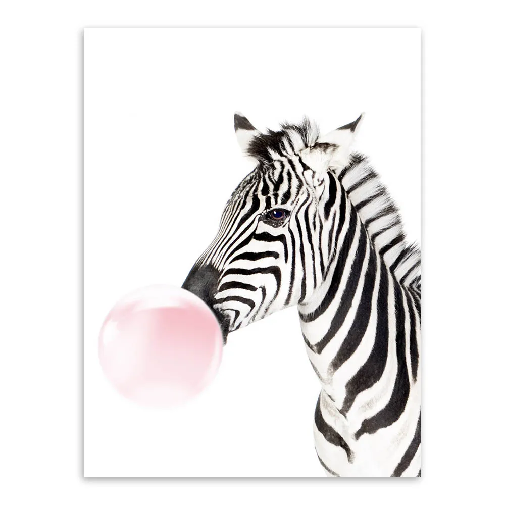 Home Living Room School Children's Decorative Painting Nordic Cute Animal Bubble Poster Lovely animal picture | Дом и сад