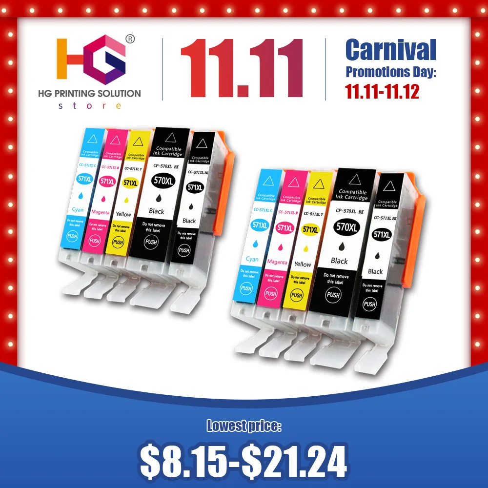 Совместимость MG 5750 570XL 571XL + 5751 5752 5753 картриджи с чернилами для Canon Pixma MG6850 MG6851 MG6852