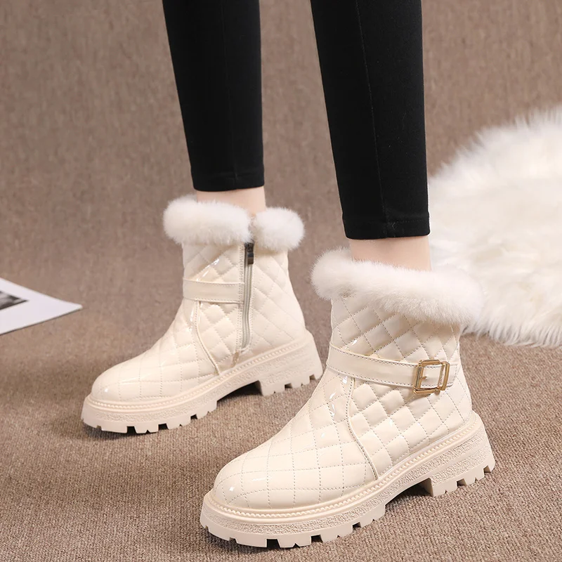 

Waterproof Women Boots Winter Shoes Women Snow Boots Platform Keep Warm Ankle Winter Boots With Thick Fur Heels Botas Mujer
