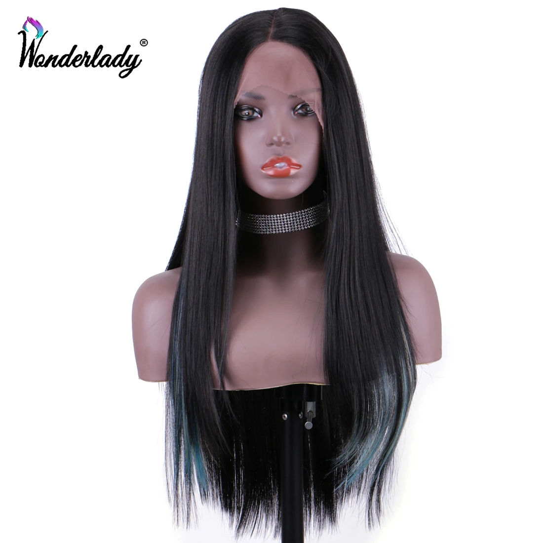 WonderLady синтетический парик с кружевом спереди Длинные прямые парики для черных
