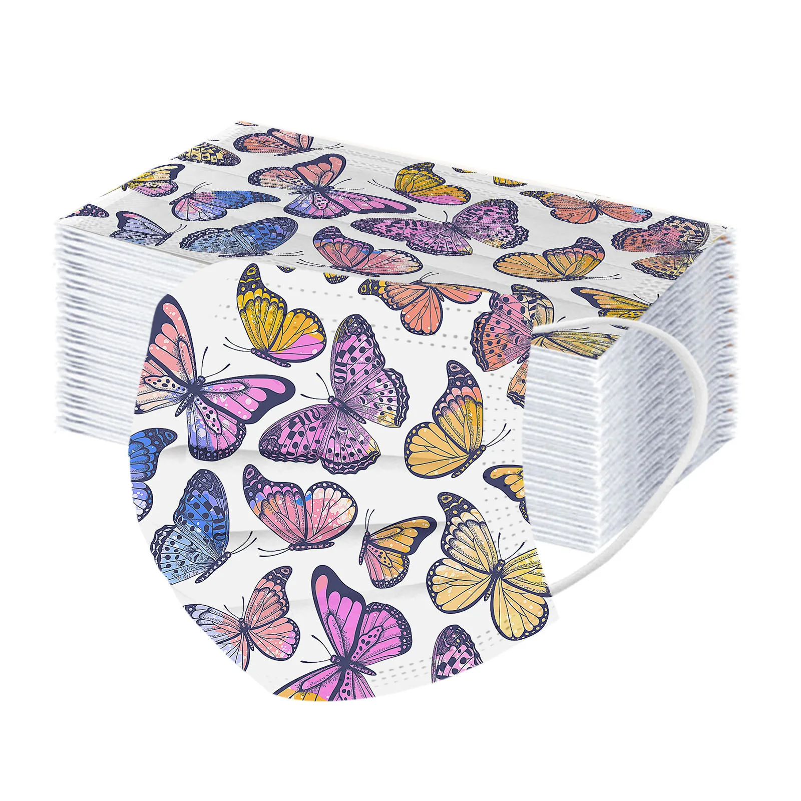 

50 Pcs Adult Mask Butterfly Disposable Mask Non Woven Anti-dust Mask Breathable PM2.5 Women Mask In Stock Fast Shipping