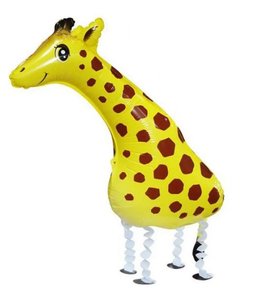 walking giraffe Шагающие воздушные шары с животными Милая кошка панда динозавр Тигр Жираф джунгли вечерние детские мальчики девочки декорации с днем рождения воздушные шары - Цвет: walking giraffe
