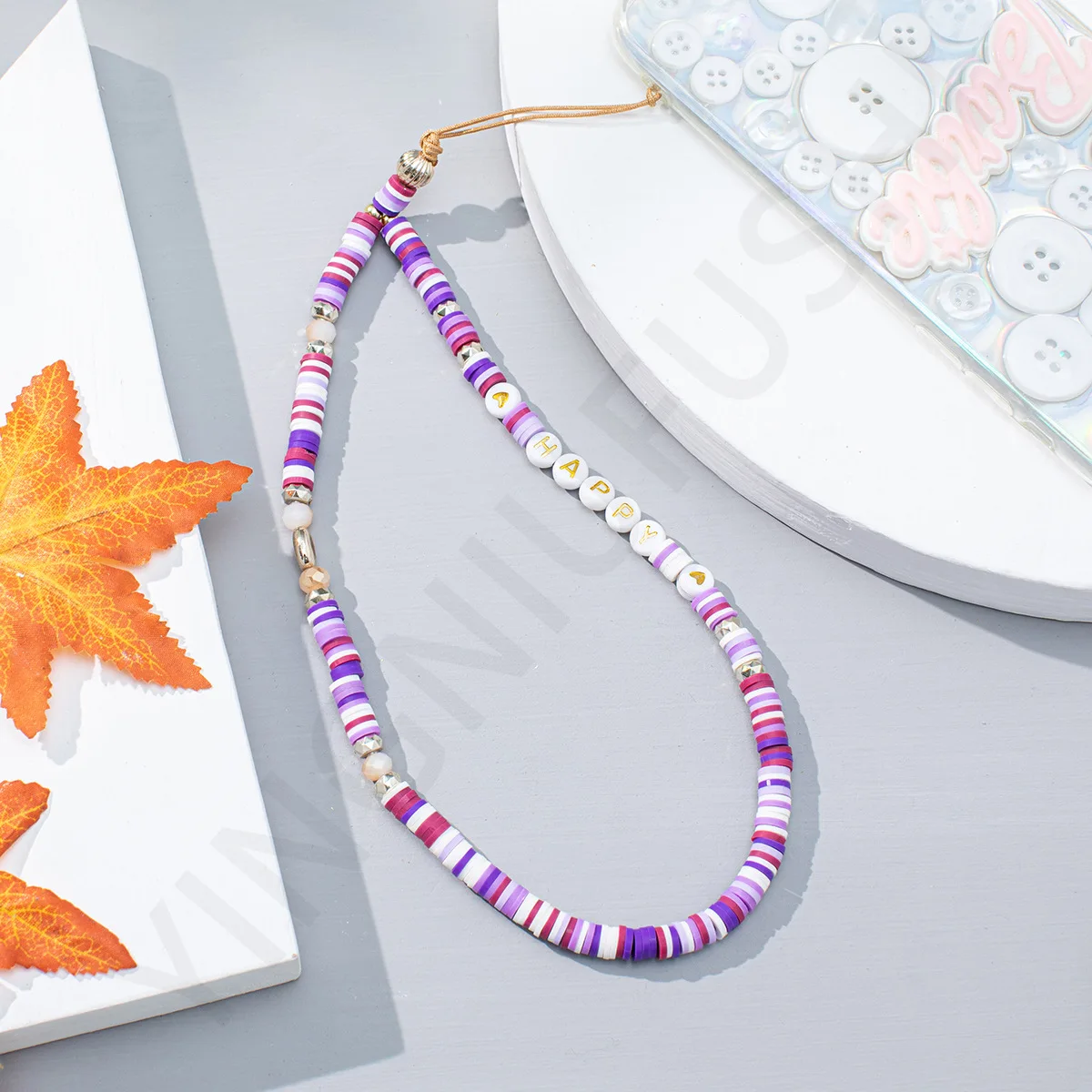 new mobile phone chain strap lanyard for women bohemian beach soft pottery beads rope for cell phone case hanging cord free global shipping