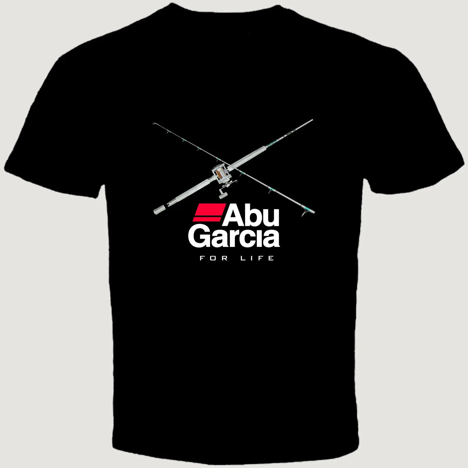 Новинка Abu Garcia рыболовное снаряжение с логотипом катушки Мужская черная футболка