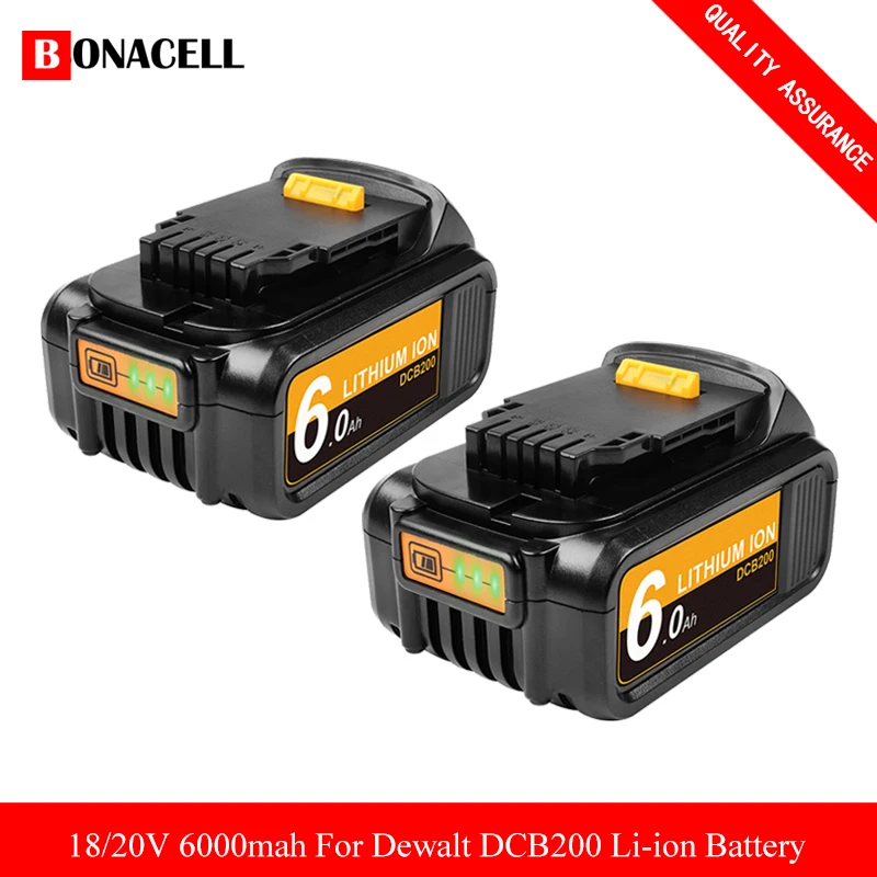 6000 мА/ч 20V MAX DCB200 DCB180 DCB205 Батарея для Dewalt DCB204 DCB101 DCF885 DCD980 DCB181 DCB182 беспроводные