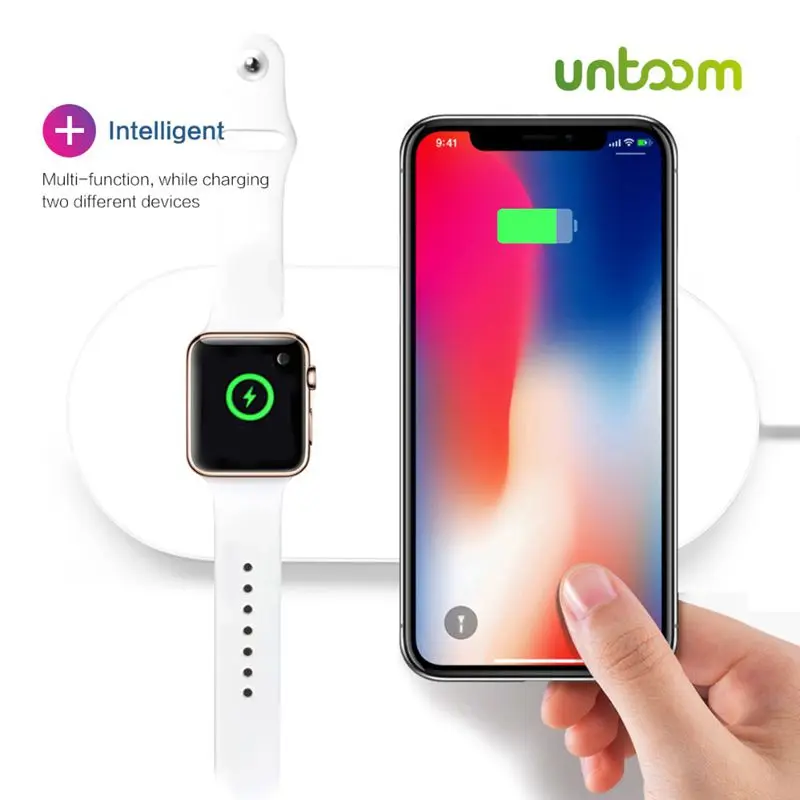Airpower для iWatch 2 3 QI Беспроводное зарядное устройство iPhone X 8 8plus Быстрая зарядка Pad Apple