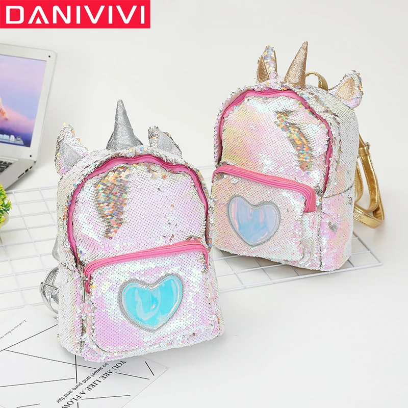 Рюкзак с пайетками Для женщин Mochila Mujer 2019 блестки единорог школьные рюкзаки для