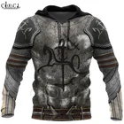 Толстовка CLOOCL мужская с 3D-принтом, армированный рыцарь, воин, рыцари-тамплиры, Модный пуловер в стиле Харадзюку, пальто на молнии для косплея