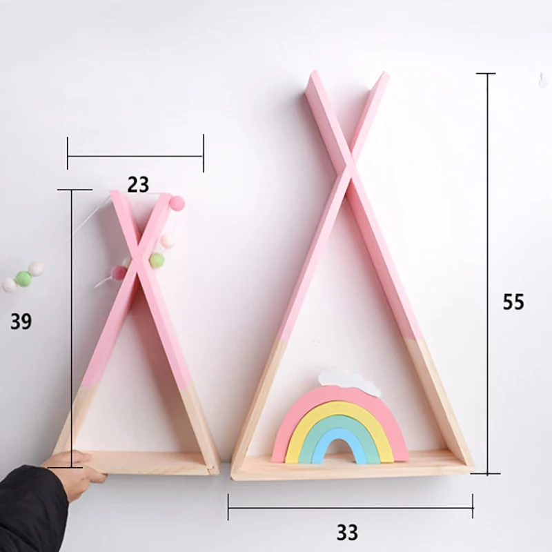 

Nordic Wooden X Hanging Storage Rack Wall Mounted Display Rack Book Shelf DIY Kids Baby Room Decor Nursery Wood Shelf Wall Rack