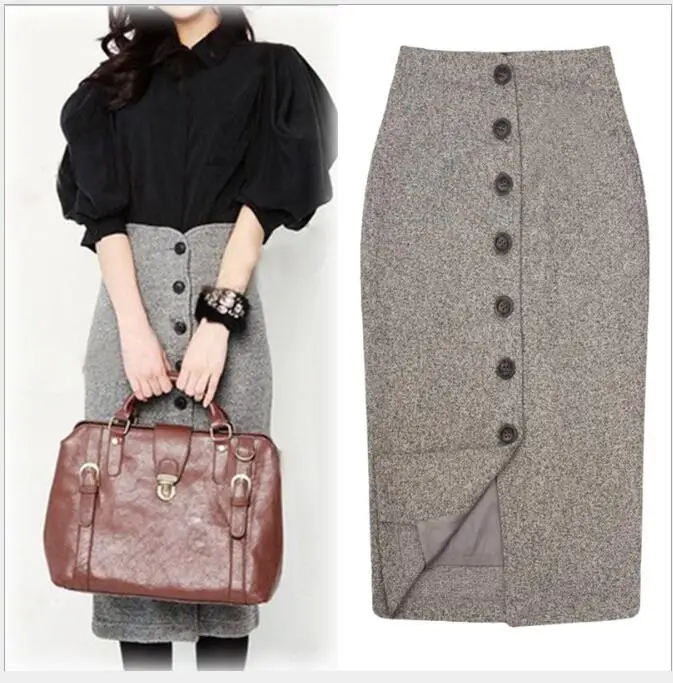 Женские клетчатые юбки зима 2020 новая утолщенная шерстяная элегантная женская