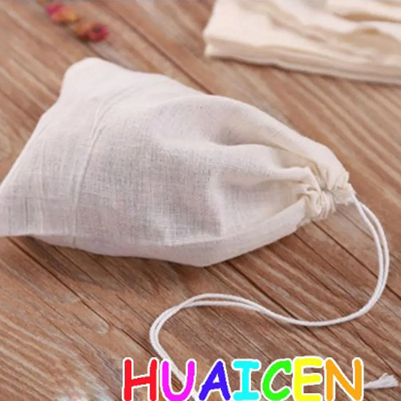 

20Pcs/lot Multifunctional Cotton Drawstring Strainer Reusable Filter Bag Kitchen Soup Bag Tea Bags