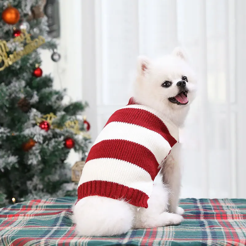 

Winter Warm Dog Clothes Classic Stripe Sweater For Small Medium Dogs Clothes Twited Rope Knitting Coat Pets Clothing Chihuahua