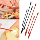 Силиконовая мини-шпатель с двойной головкой для тонкой банки, шпатель для макияжа, масла, торта с ложкой, многоразовый шпатель, кухонные инструменты для выпечки