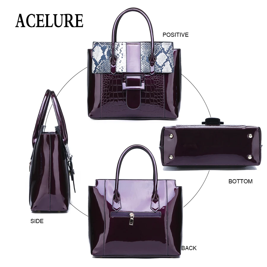 ACELURE Bolsa Mujer сумки для женщин роскошные сумки женские сумки дизайнерские Змеиный узор кожаная сумка через плечо
