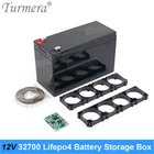 Футляр для хранения батарей Turmera, 12 В, 32700, Lifepo4, Фотоэлементы 20A, BMS, никелевый футляр с держателем для бесперебойного питания или 12 В для использования в мотоцикле
