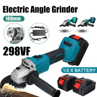298vf 100mm cordless electric angle grinder cutting machine power tool 15000mah lithium ion battery 4 speed diy cutting machine