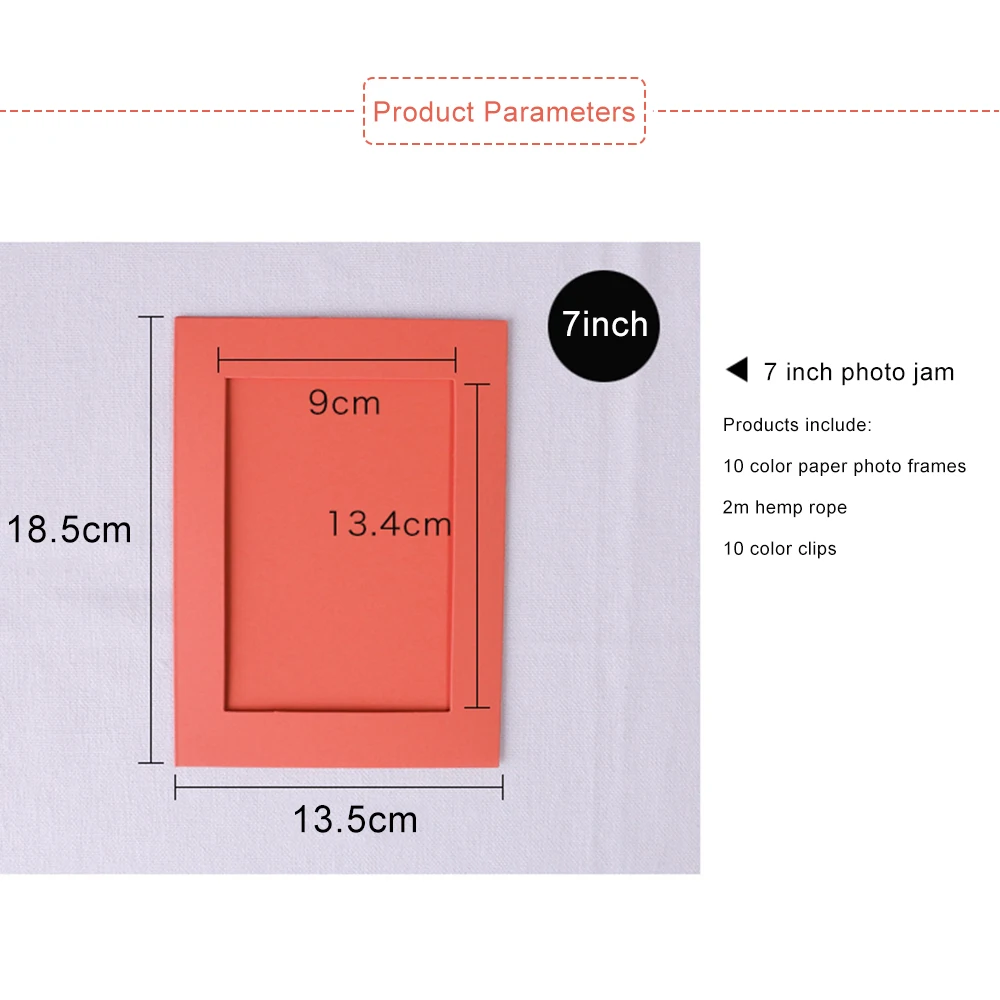 10 шт. розовая синяя бумажная рамка с зажимами и веревкой 7 дюймов настенная