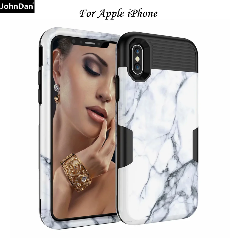 Чехол с мраморным рисунком для Apple iPhone XS Max XR X 8 7 6S 6 Plus пластик+ силикон противоударный милый тройной защитный чехол