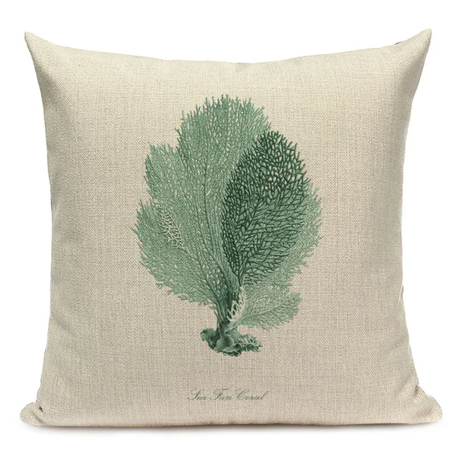 3 Decorative Cotton Retro Painting marine decoration Pillow Covers 45Cmx45Cm Square Replacement Printed Cushions Pillow Case - Цвет: 3